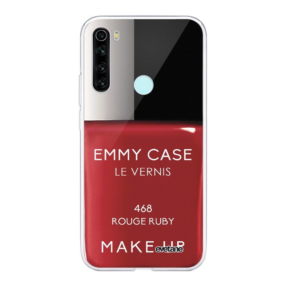 Evetane - Coque Xiaomi Redmi Note 8 T souple transparente Vernis Rouge Motif Ecriture Tendance Evetane. - Coque, étui smartphone