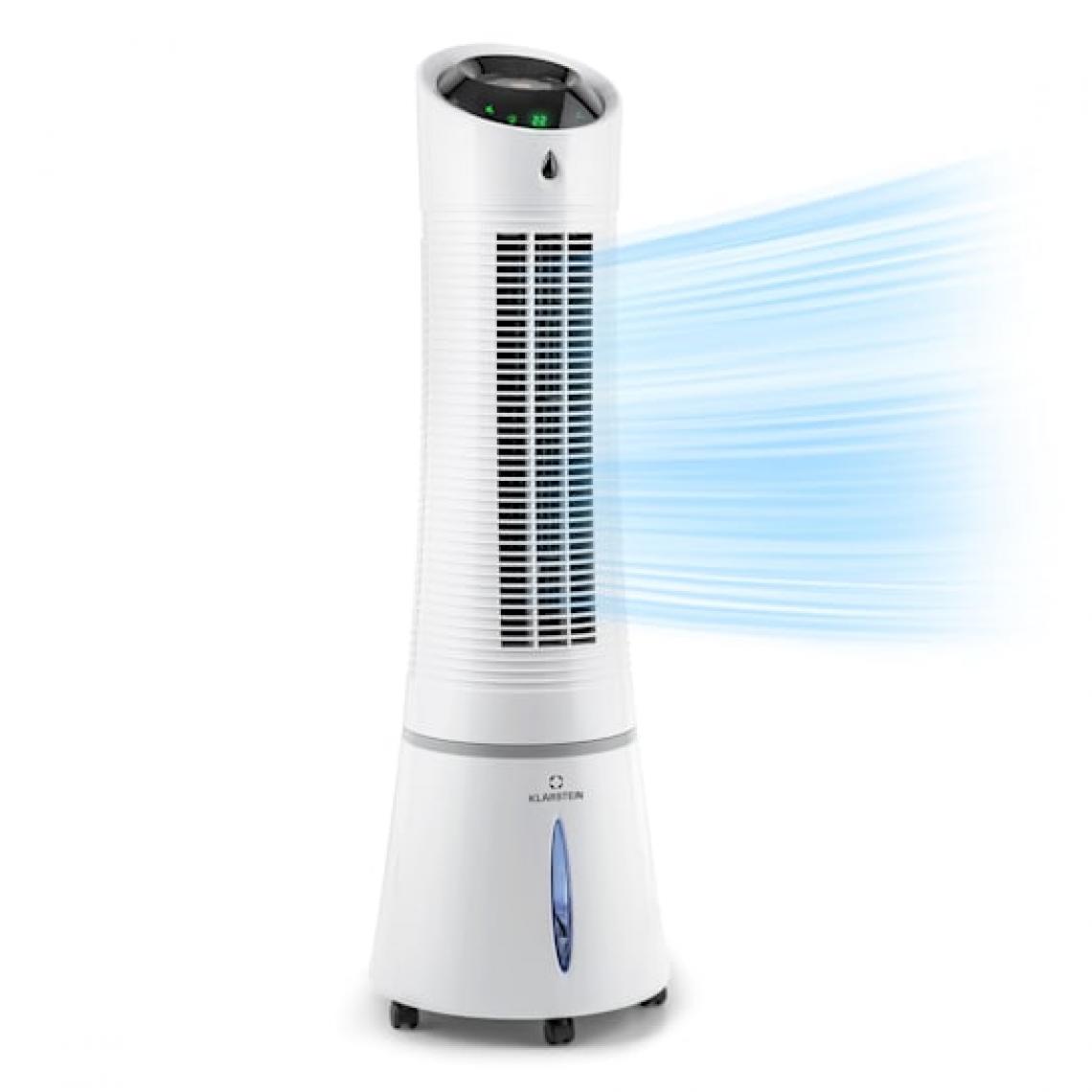 Klarstein - Rafraîchisseur d'air connecté - Skycraper Ice Smart - Ventilateur humidificateur d'air - Blanc - Ventilateur