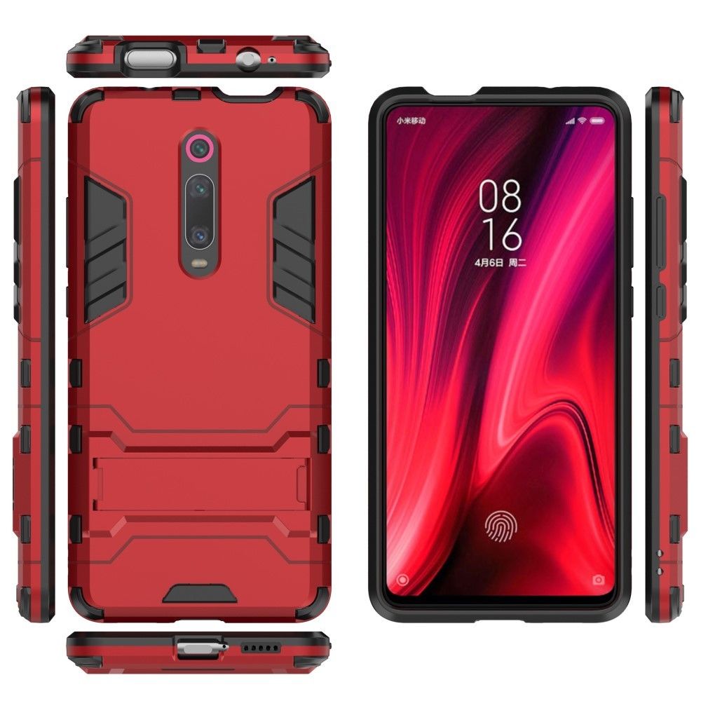 marque generique - Coque en TPU hybride rouge avec béquille pour votre Xiaomi Redmi K20/K20 Pro/Mi 9T/Mi 9T Pro - Coque, étui smartphone