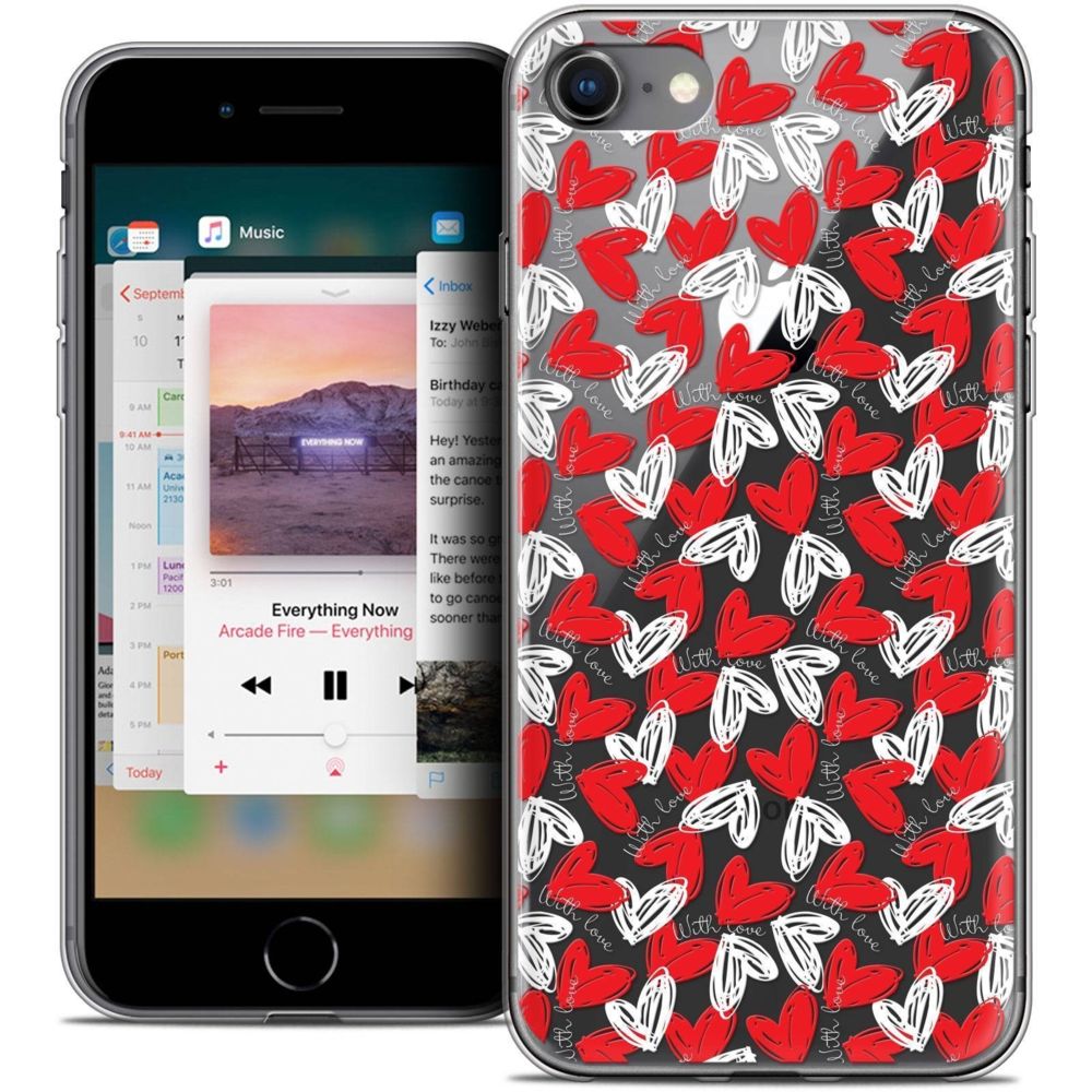 Caseink - Coque Housse Etui Apple iPhone 8 (4.7 ) [Crystal Gel HD Collection Love Saint Valentin Design With Love - Souple - Ultra Fin - Imprimé en France] - Coque, étui smartphone
