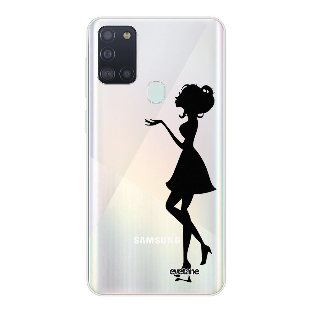 Evetane - Coque Samsung Galaxy A21S souple transparente Silhouette Femme Motif Ecriture Tendance Evetane - Coque, étui smartphone