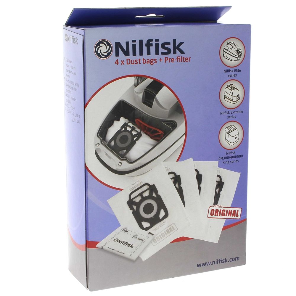 Nilfisk - Sacs aspirateur par 4 origine pour Aspirateur Nilfisk - Accessoire entretien des sols