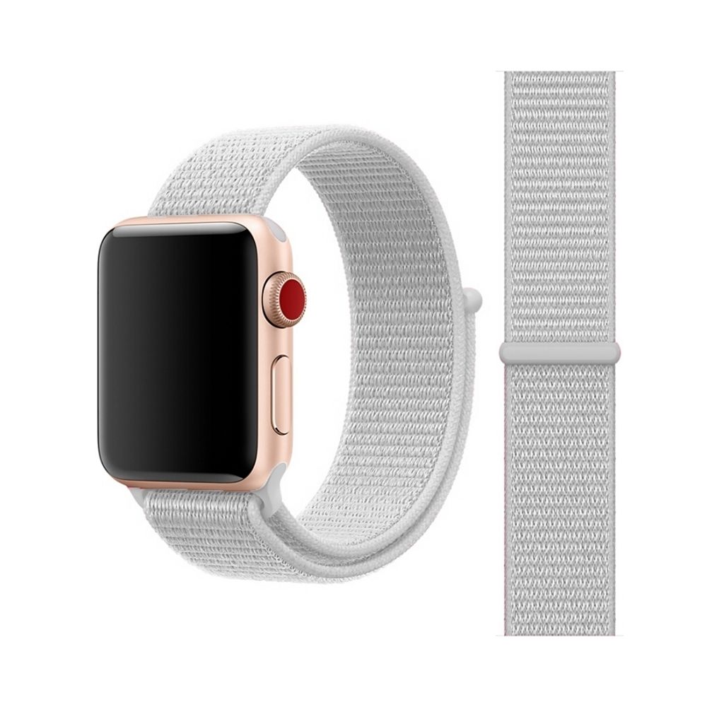 Wewoo - Bracelet blanc pour Apple Watch Series 3 & 2 & 1 42mm simple de montre en nylon de mode avec Magic Stick - Accessoires Apple Watch