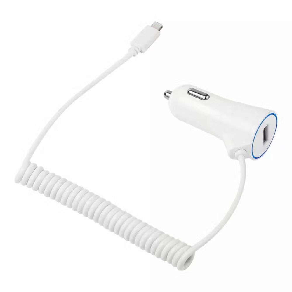 Shot - Cable Chargeur Allume Cigare Lightning pour IPHONE 7 APPLE Port USB Prise Voiture Universel (BLANC) - Support téléphone pour voiture