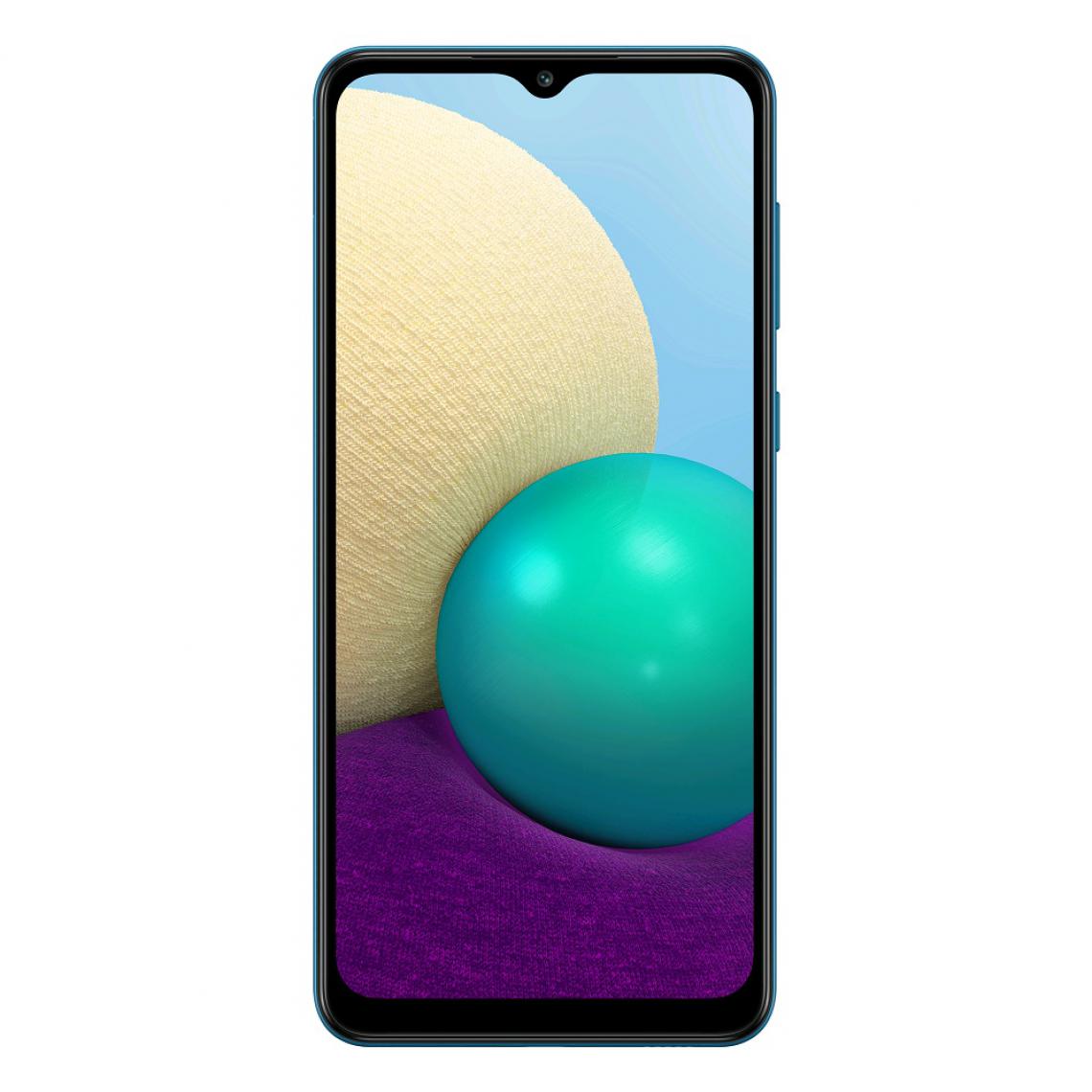 Samsung - Samsung Galaxy A02 (6.5'' - Double Sim - 32 Go, 3 Go RAM) Bleu (Version non Européenne) - Smartphone Android