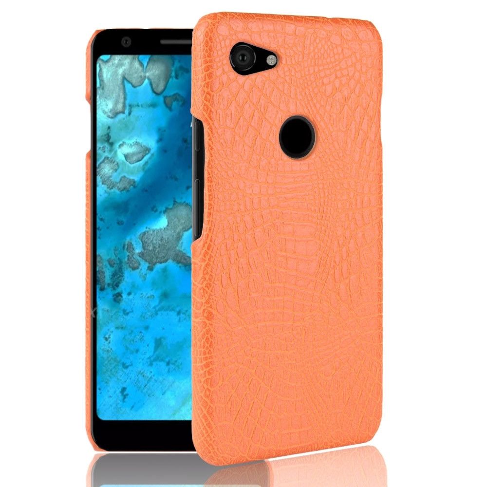 Wewoo - Coque Rigide antichoc Crocodile Texture PC + PU pour Google Pixel 3A XL Orange - Coque, étui smartphone