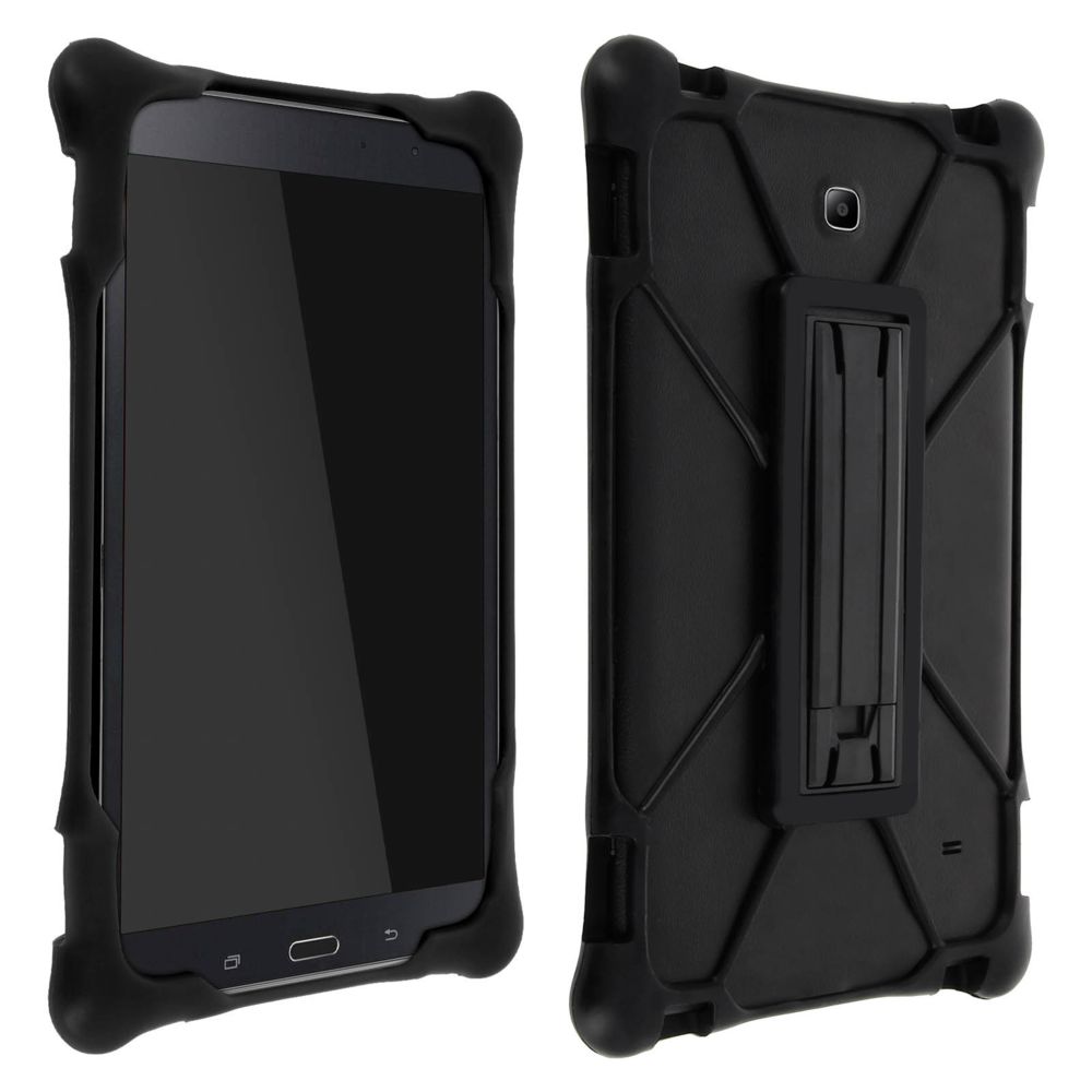 Avizar - Coque Bumper Antichoc Universelle Noir Tablette 7 à 9 pouces - Béquille Support - Coque, étui smartphone