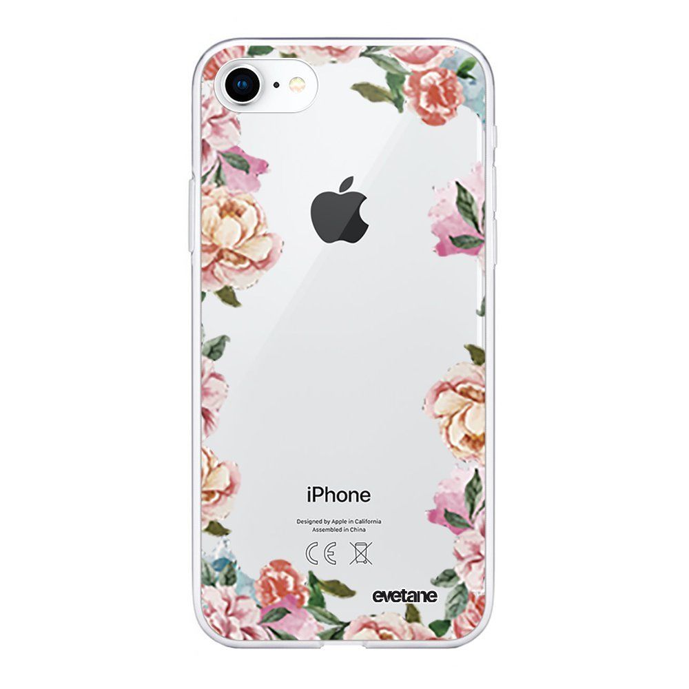 Evetane - Coque iPhone 7/8/ iPhone SE 2020 souple transparente Flowers Motif Ecriture Tendance Evetane. - Coque, étui smartphone
