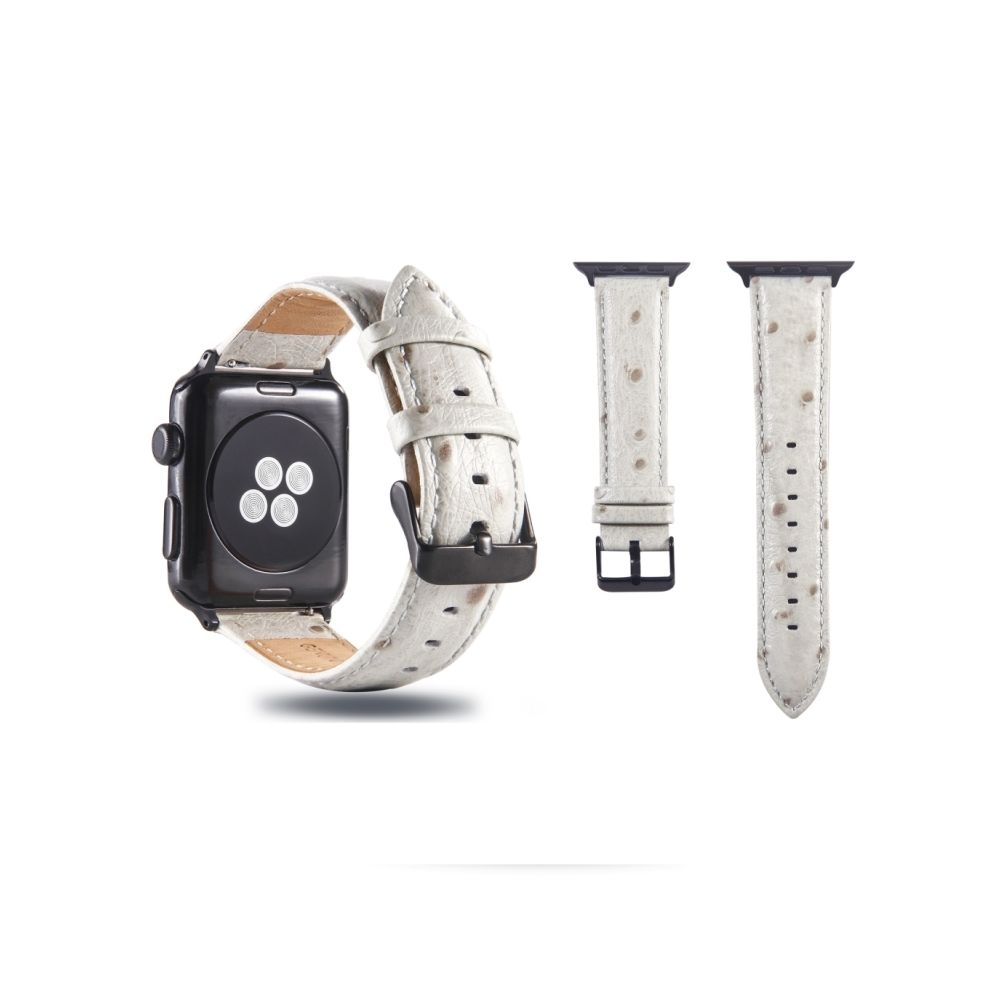 Wewoo - Bande de montre-bracelet en cuir véritable pour Apple Watch série 3 & 2 & 1 38mm blanc ACH-733923 - Accessoires Apple Watch