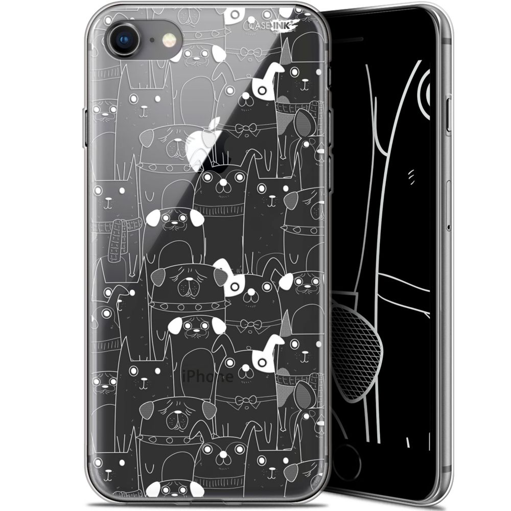 Caseink - Coque arrière Apple iPhone 7/8 (4.7 ) Gel HD [ Nouvelle Collection - Souple - Antichoc - Imprimé en France] Chien Blanc - Coque, étui smartphone