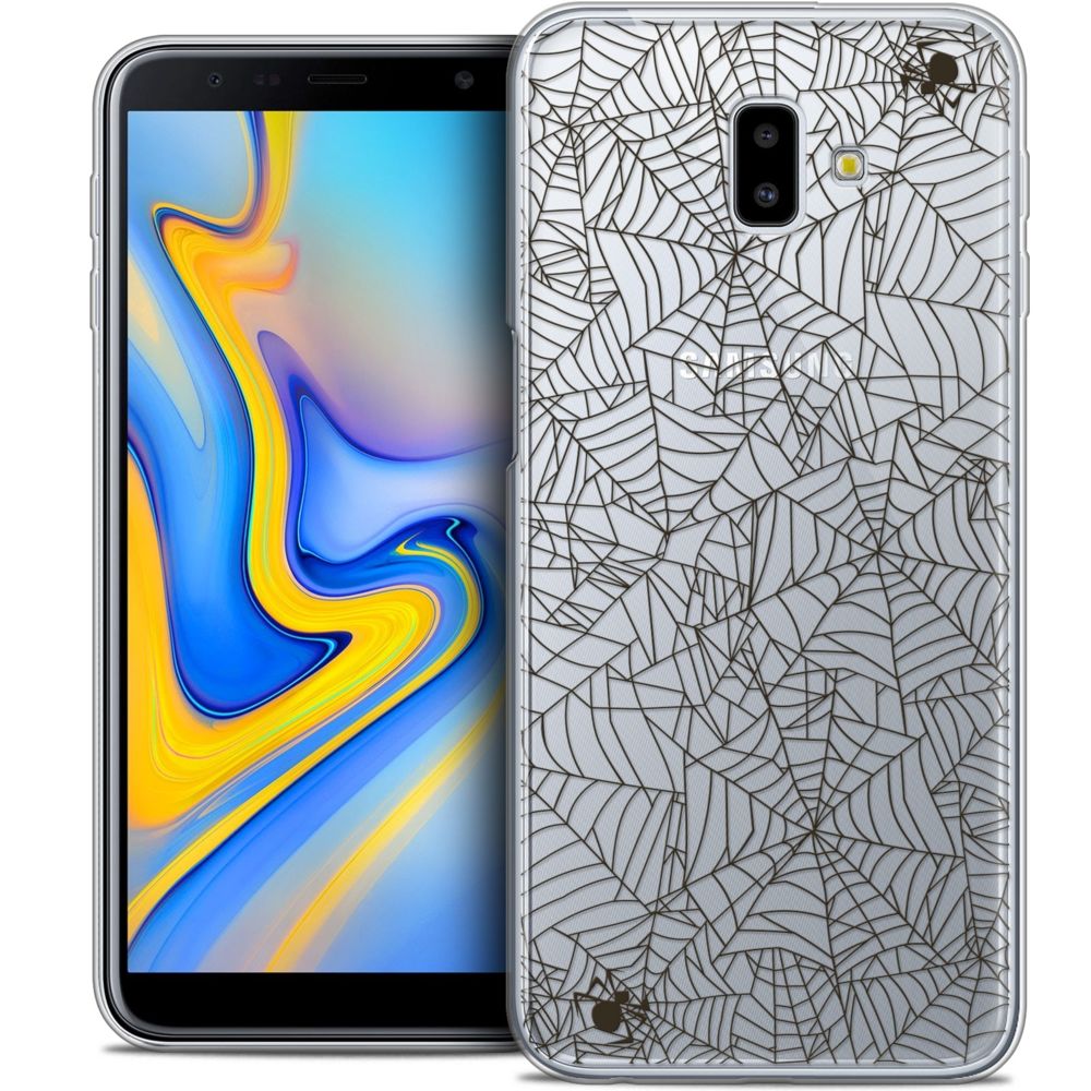 Caseink - Coque Housse Etui Pour Samsung Galaxy J6 Plus J6+ (6.4 ) [Crystal Gel HD Collection Halloween Design Spooky Spider - Souple - Ultra Fin - Imprimé en France] - Coque, étui smartphone