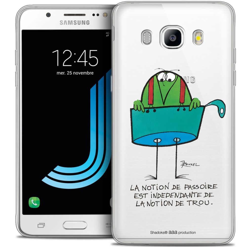 Caseink - Coque Housse Etui Samsung Galaxy J7 2016 (J710) [Crystal HD Collection Les Shadoks ? Design La Passoire - Rigide - Ultra Fin - Imprimé en France] - Coque, étui smartphone