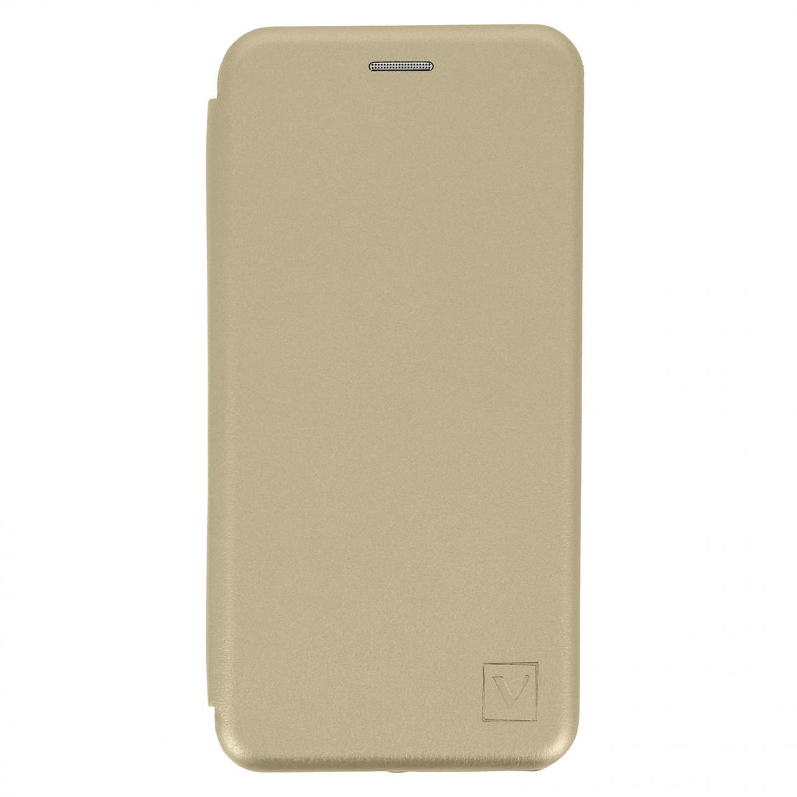 Avizar - Étui Samsung Galaxy S21 Plus Porte-carte Support Vidéo Effet Satinée doré - Coque, étui smartphone