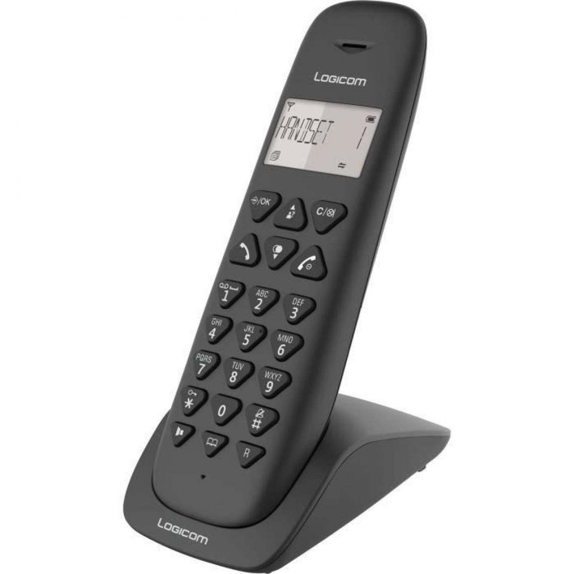 Logicom - LOGICOM Téléphone sans fil VEGA 150 SOLO Noir sans répondeur - Téléphone fixe sans fil