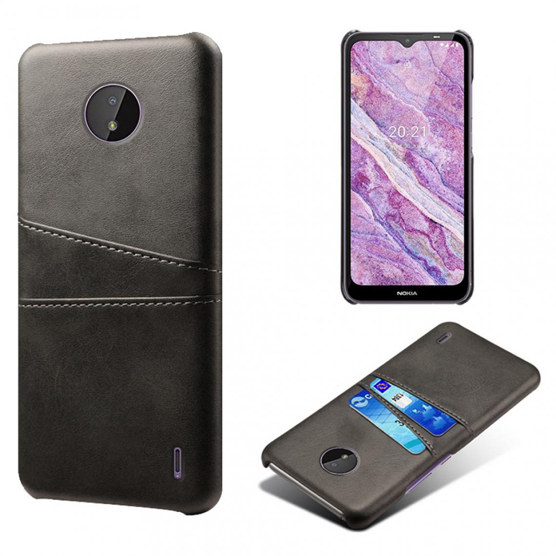 Other - Coque en TPU + PU avec double porte-cartes noir pour votre Nokia C10 - Coque, étui smartphone