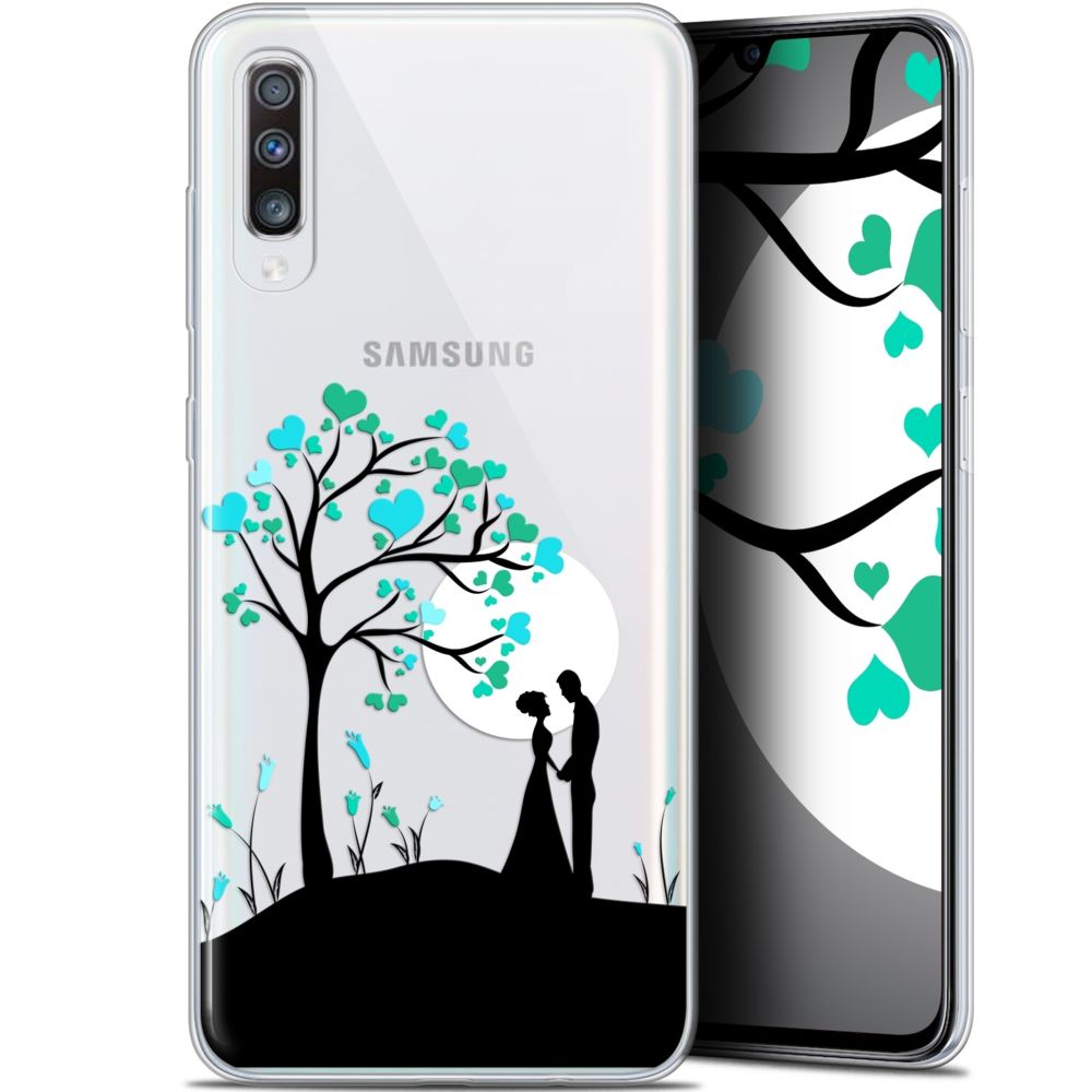 Caseink - Coque Pour Samsung Galaxy A70 (6.7 ) [Gel HD Collection Love Saint Valentin Design Sous l'arbre - Souple - Ultra Fin - Imprimé en France] - Coque, étui smartphone