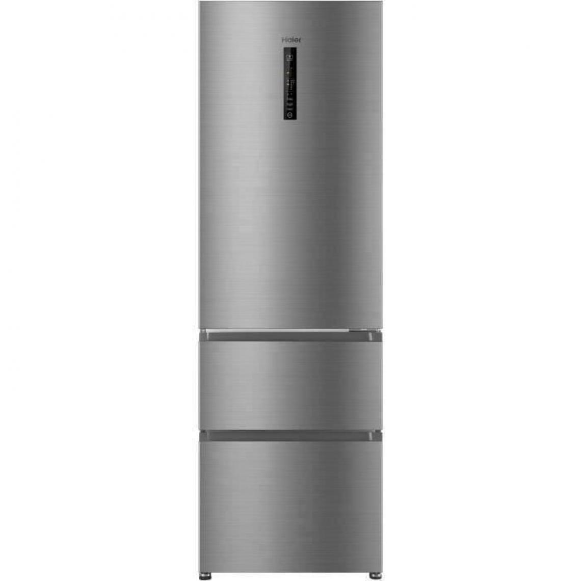 Haier - Réfrigérateur multi-portes R3DF512DHJ - 330L (233+97) - Froid ventilé - L59.5 x H190,5 cm - Silver - Réfrigérateur