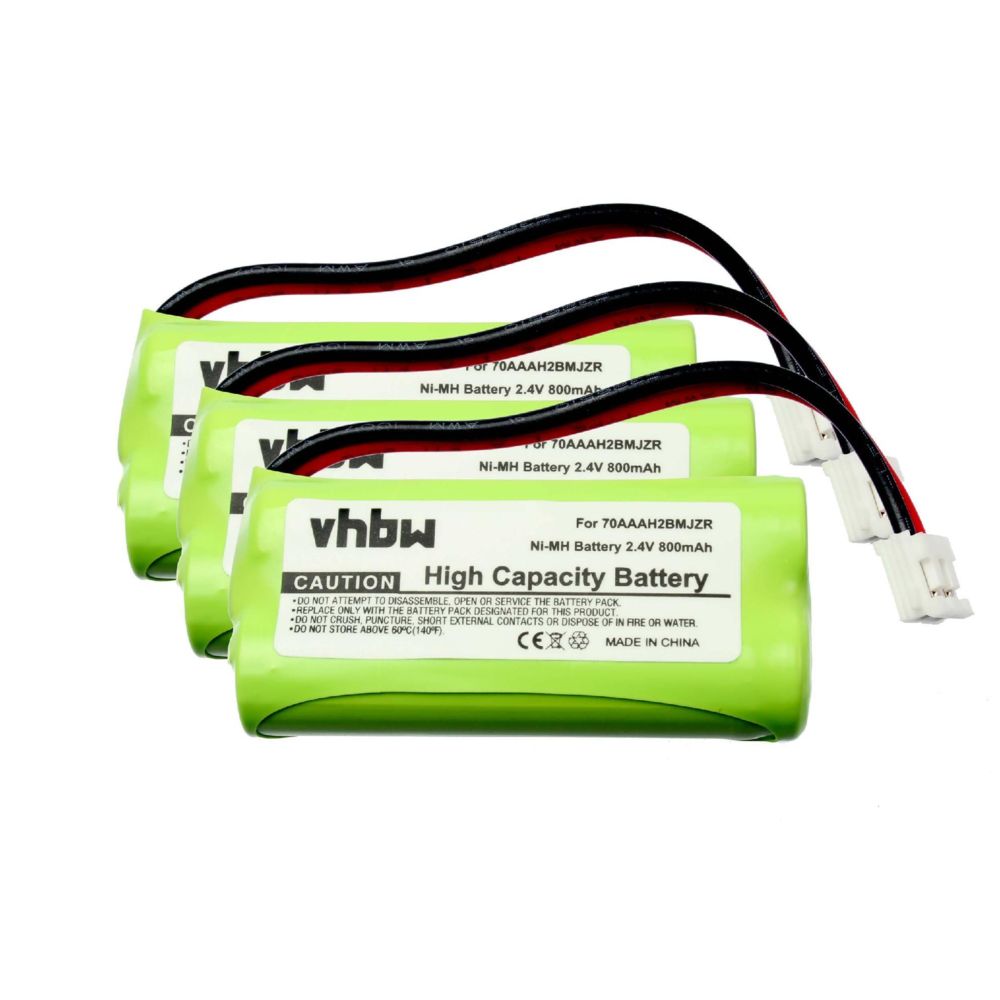 Vhbw - vhbw set de 3 batteries 800mAh pour téléphone fixe sans fil DeTeWe BeeTel 2000, BeeTel 2000C, BeeTel 900C - Batterie téléphone