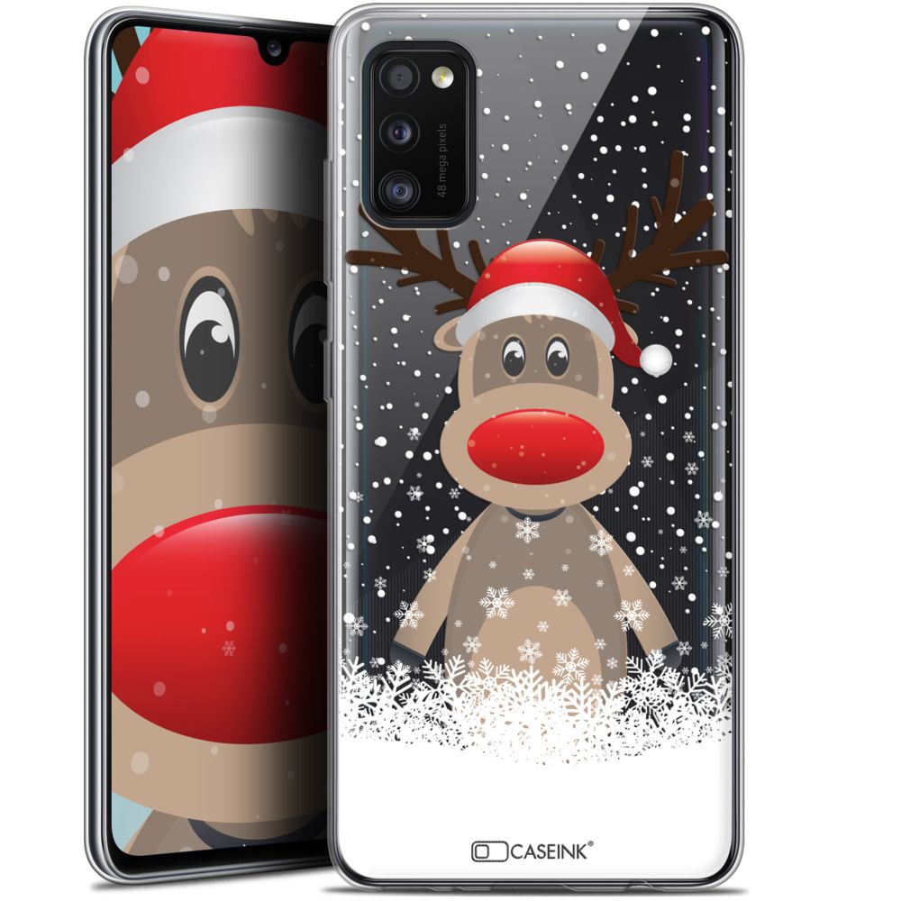 Caseink - Coque Pour Samsung Galaxy A41 (6.1 ) [Gel HD Collection Noël 2017 Design Cerf au Bonnet - Souple - Ultra Fin - Imprimé en France] - Coque, étui smartphone