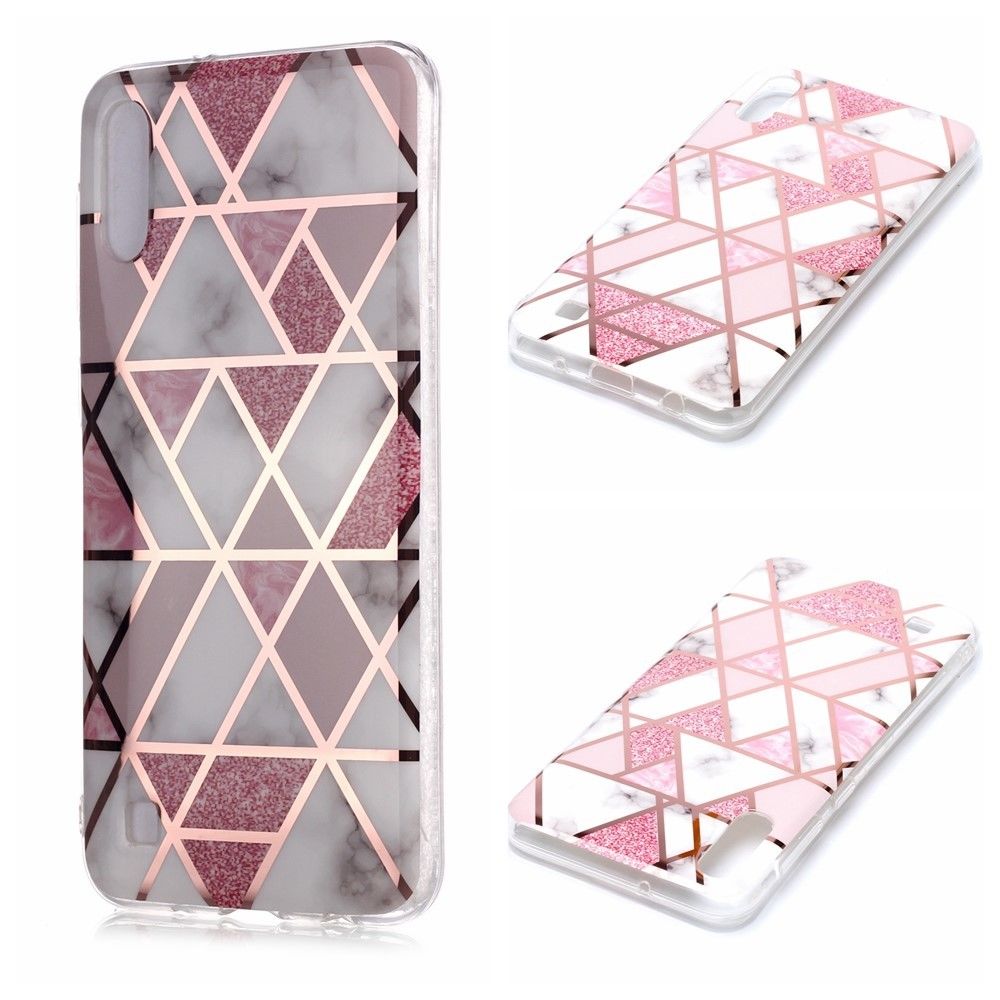 Generic - Coque en TPU motif marbre or rose imd blanc/rose pour votre Samsung Galaxy A10/M10 - Coque, étui smartphone