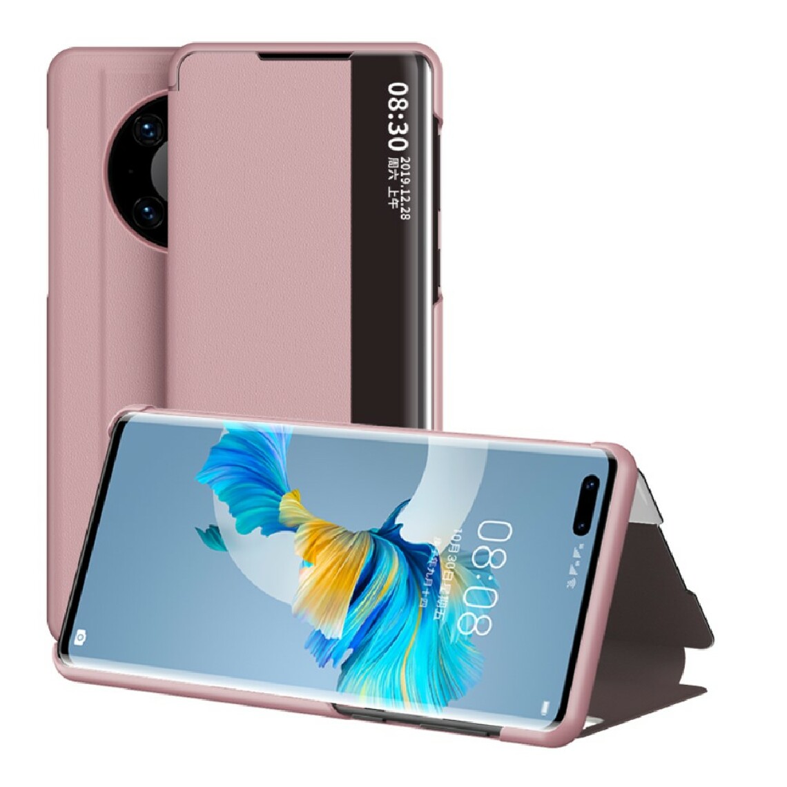 Other - Etui en PU afficher le retournement de la fenêtre avec support or rose pour votre Huawei Mate 40 Pro - Coque, étui smartphone