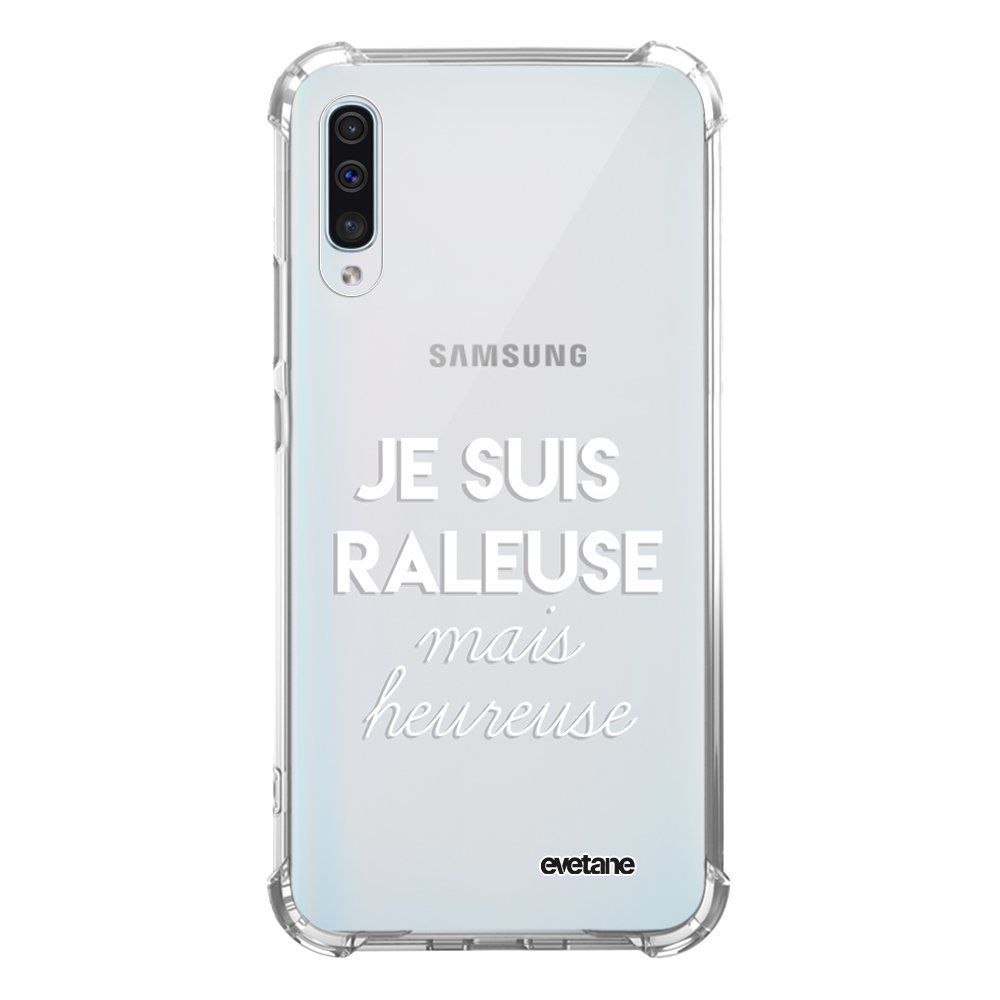 Evetane - Coque Samsung Galaxy A50 anti-choc souple avec angles renforcés transparente Raleuse mais heureuse blanc Evetane - Coque, étui smartphone