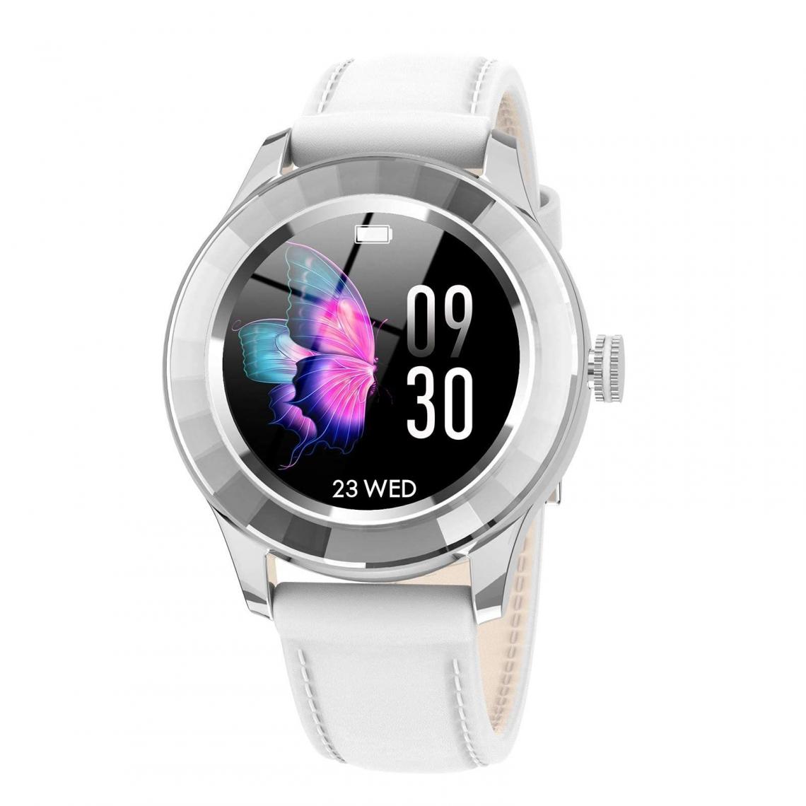 Chronotech Montres - Chronus Connected Watch Bluetooth SmartWatch -Bluetooth Smart Watch is waterproof with Heart temperature monitoring(White) - Montre connectée