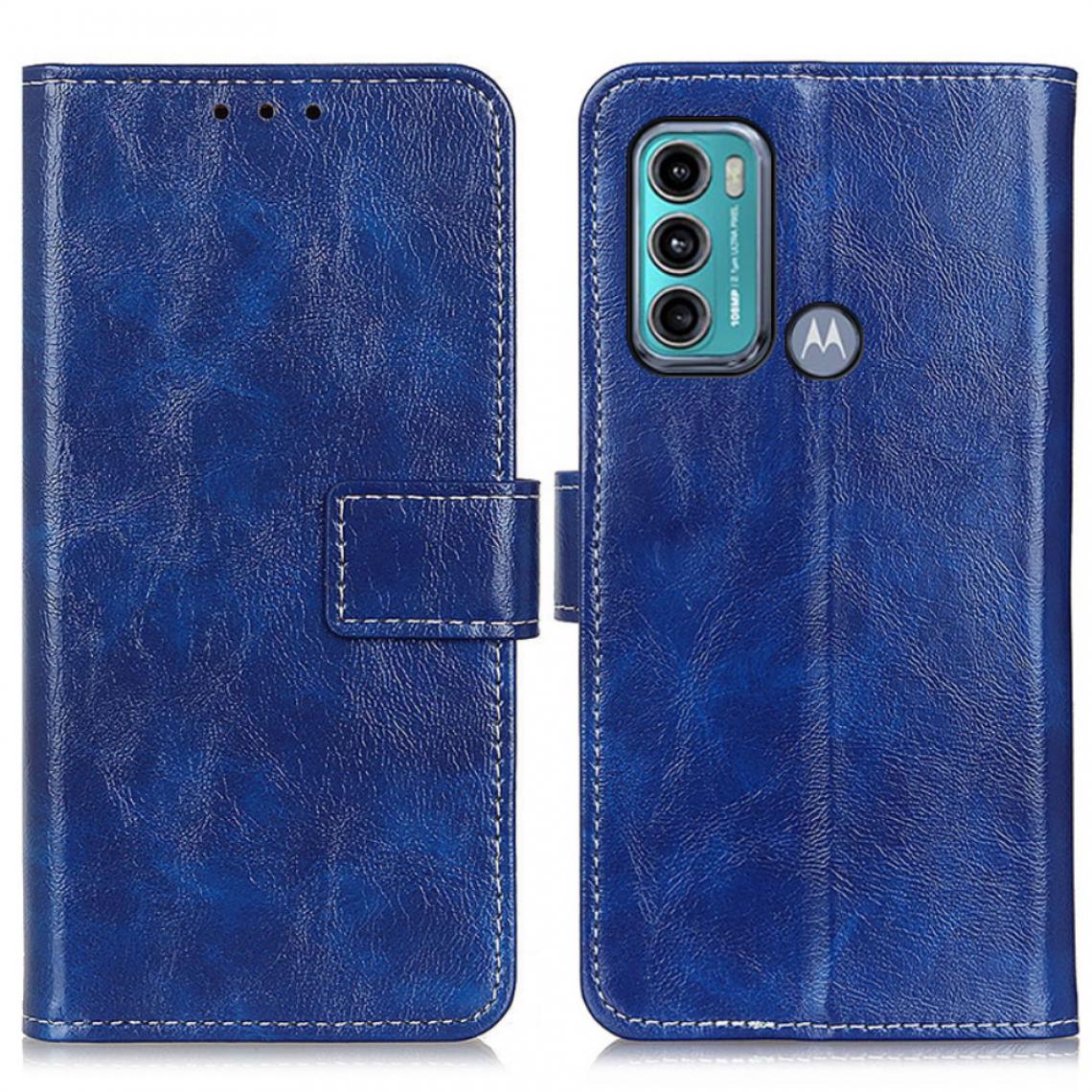 Other - Etui en PU Texture de cheval fou vintage avec support bleu pour votre Motorola Moto G60/G40 Fusion - Coque, étui smartphone