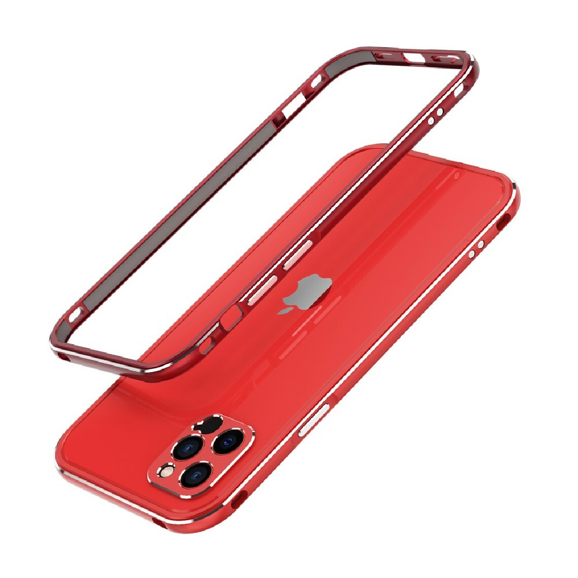Other - Bumper en métal bague d'objectif de caméra rouge/argent pour votre Apple iPhone 12 Pro Max - Coque, étui smartphone