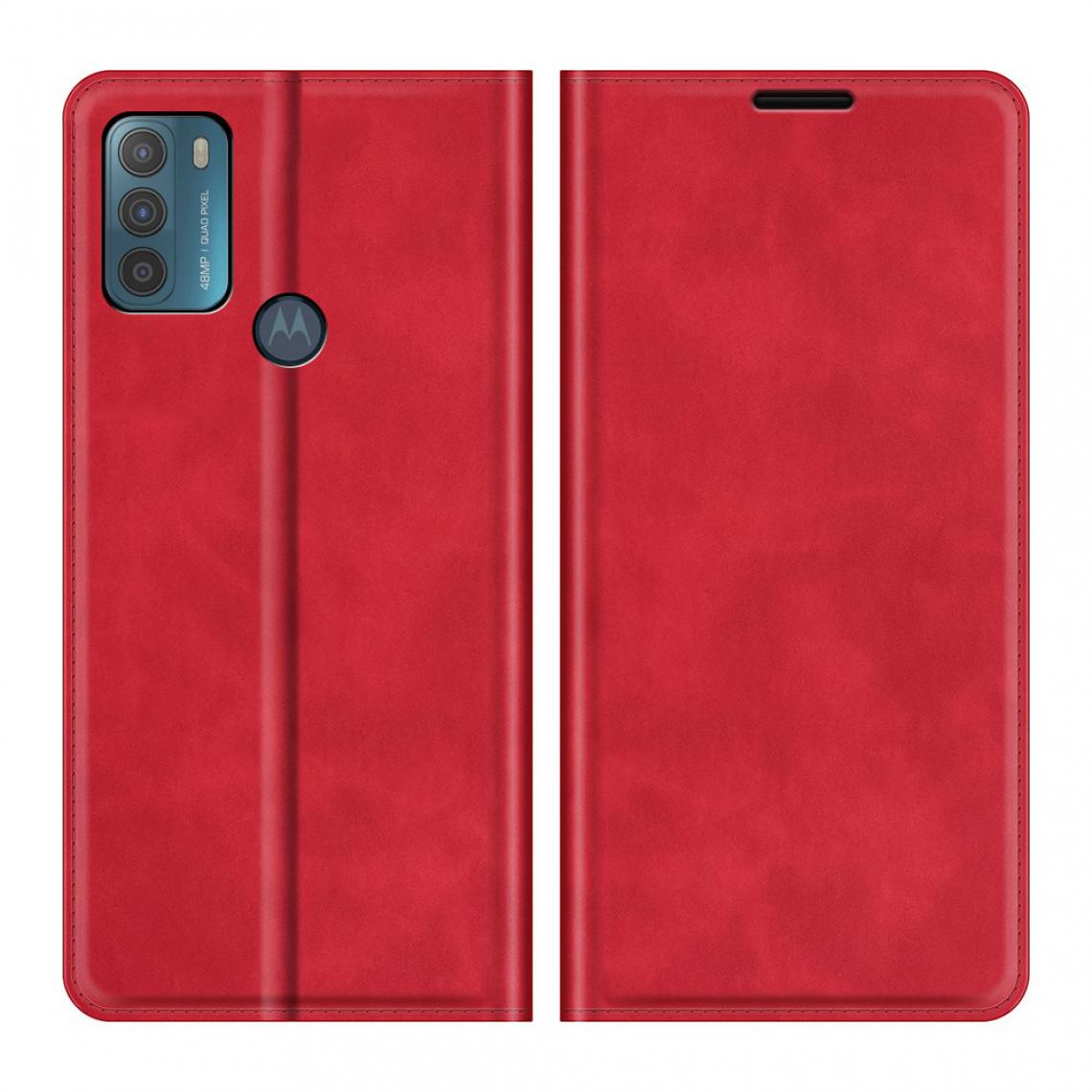 Other - Etui en PU Toucher la peau avec support rouge pour votre Motorola Moto G50 - Coque, étui smartphone