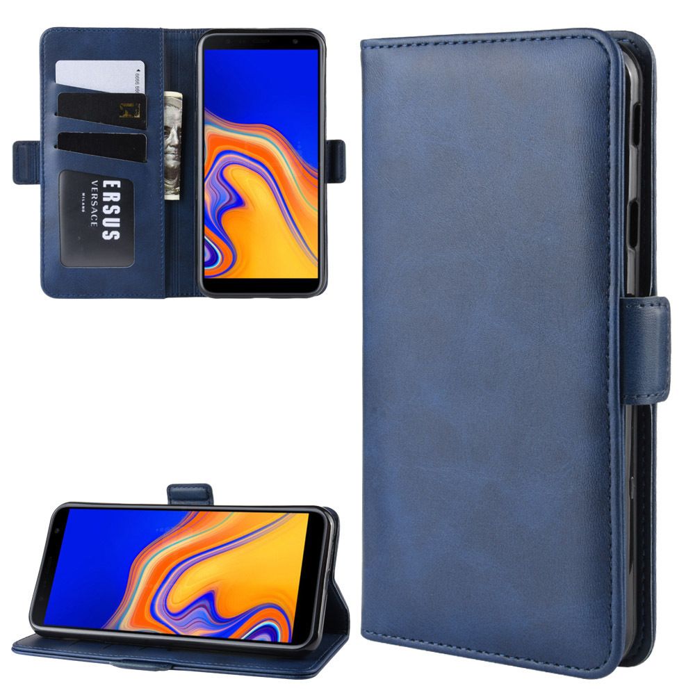 marque generique - Etui coque en cuir Folio anti-choc Amovible pour Samsung Galaxy J4+ / J4 Plus / J4 Core - Bleu - Autres accessoires smartphone