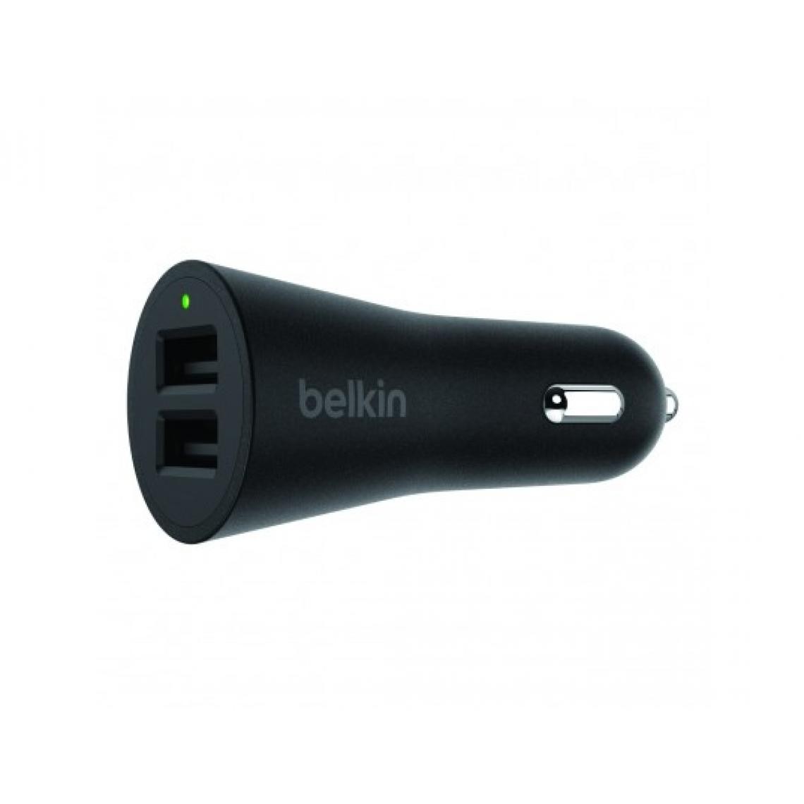 Belkin - Chargeur allume cigare F8M930BTBLK - Chargeur de voiture à 2 ports - Support téléphone pour voiture