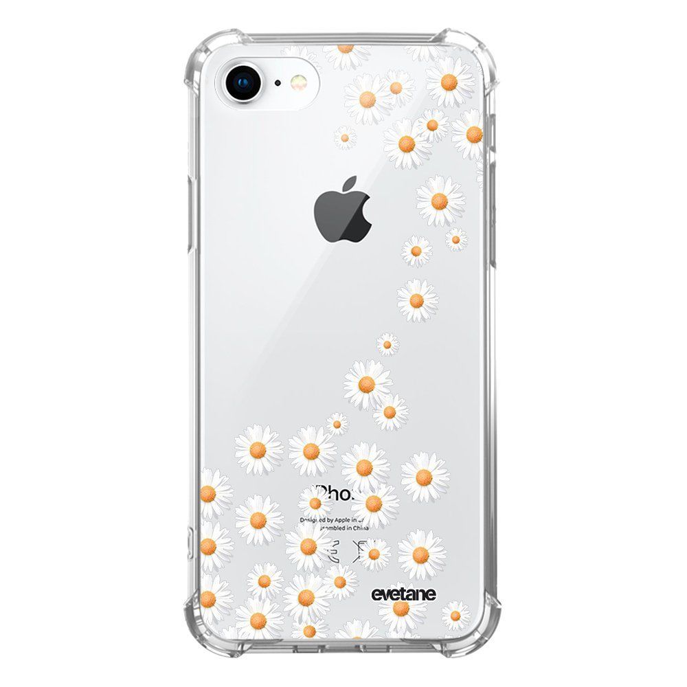 Evetane - Coque iPhone 7/8/ iPhone SE 2020 anti-choc souple avec angles renforcés transparente Marguerite Evetane - Coque, étui smartphone