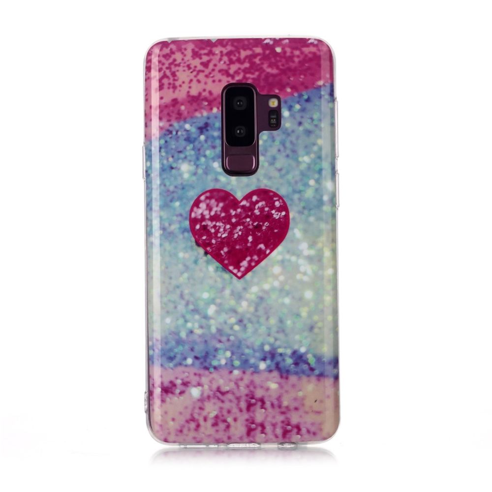 Wewoo - Coque Fine Pour Galaxy S9 + Motif de dessin coloré Fabrication IMD Étui de protection souple en TPU coeur rouge - Coque, étui smartphone