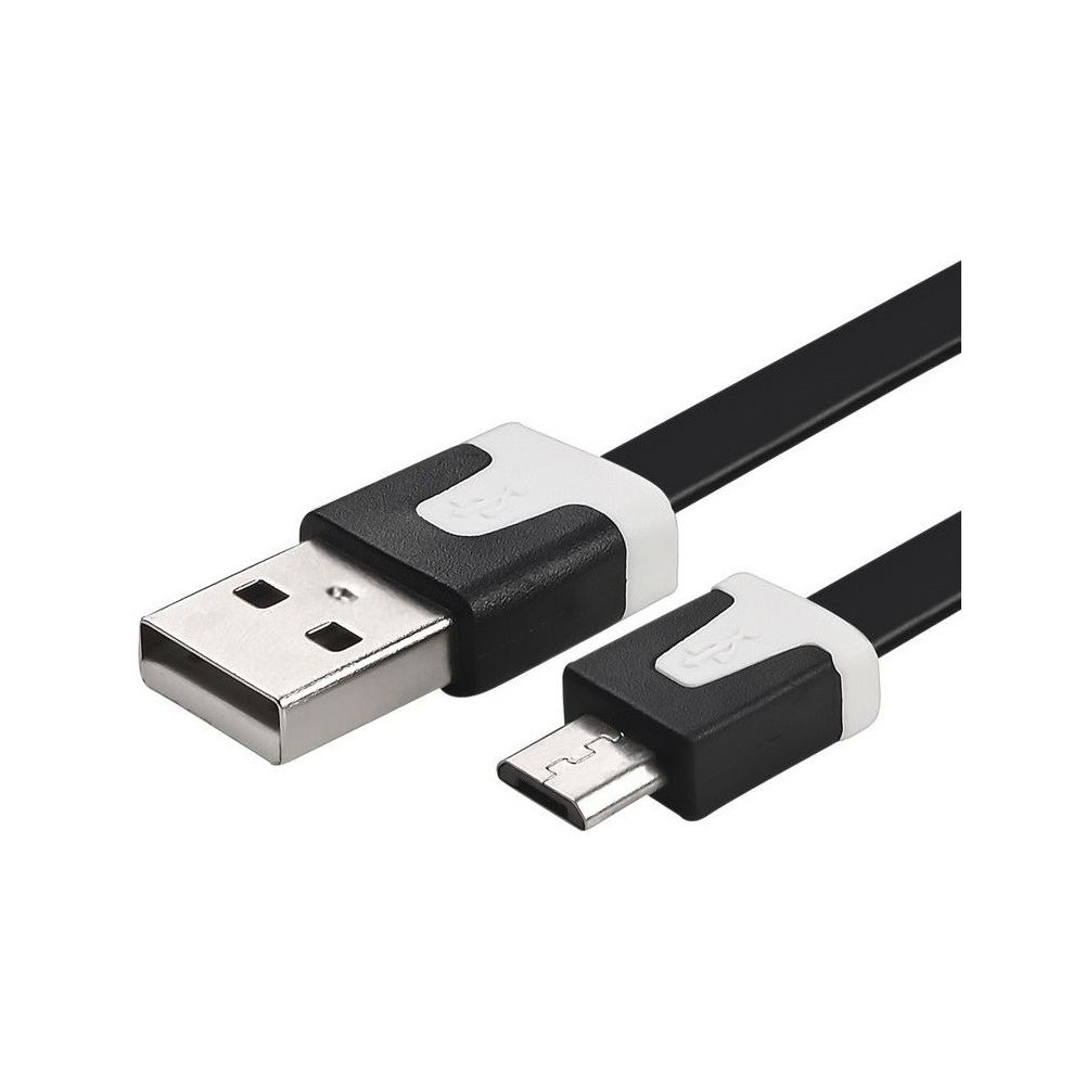 Shot - Cable Chargeur pour HUAWEI P smart+ USB / Micro USB 1m Noodle Universel Connecteur Syncronisation (NOIR) - Chargeur secteur téléphone