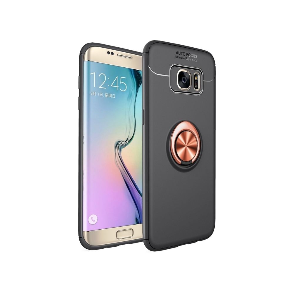 Wewoo - Coque Housse TPU antichoc pour Galaxy S7 Edge, avec support (or noir) - Coque, étui smartphone