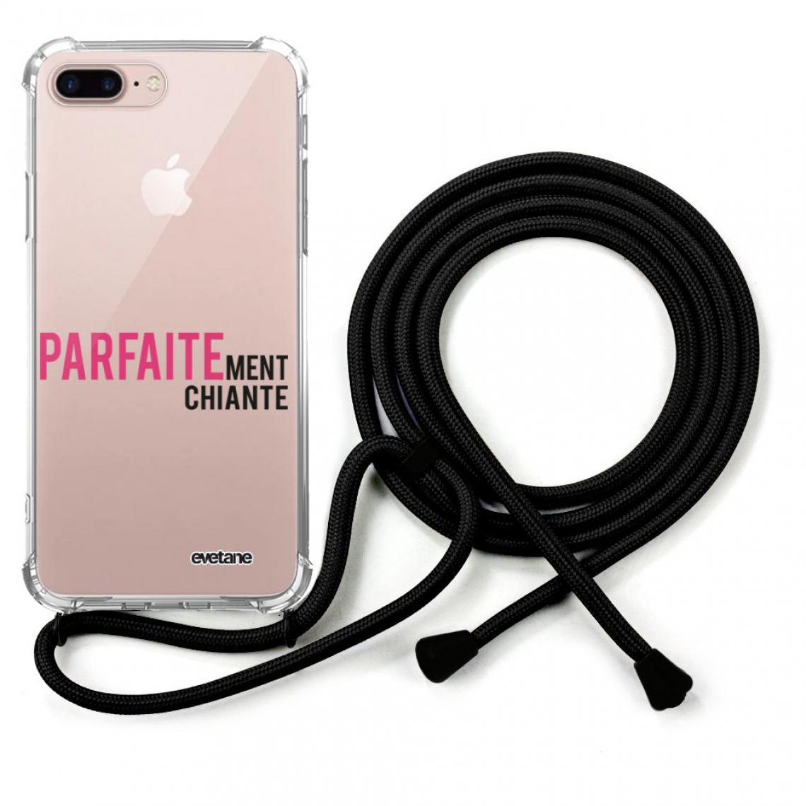 Evetane - Coque iPhone 7 Plus /8 Plus coque avec cordon transparente Parfaitement chiante - Coque, étui smartphone