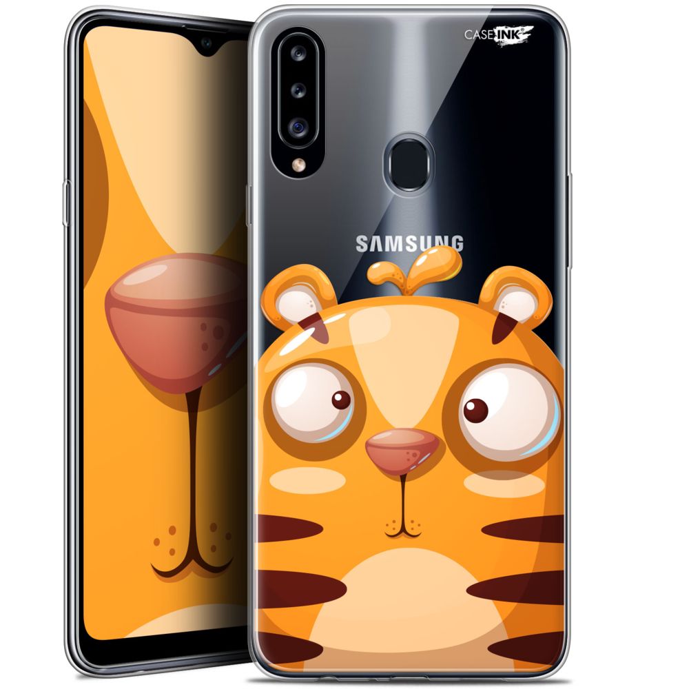 Caseink - Coque arrière Samsung Galaxy A20s (6.5 ) Gel HD [ Nouvelle Collection - Souple - Antichoc - Imprimé en France] Cartoon Tiger - Coque, étui smartphone