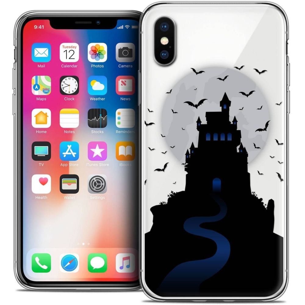 Caseink - Coque Housse Etui Apple iPhone Xs / X (5.8 ) [Crystal Gel HD Collection Halloween Design Castle Nightmare - Souple - Ultra Fin - Imprimé en France] - Coque, étui smartphone