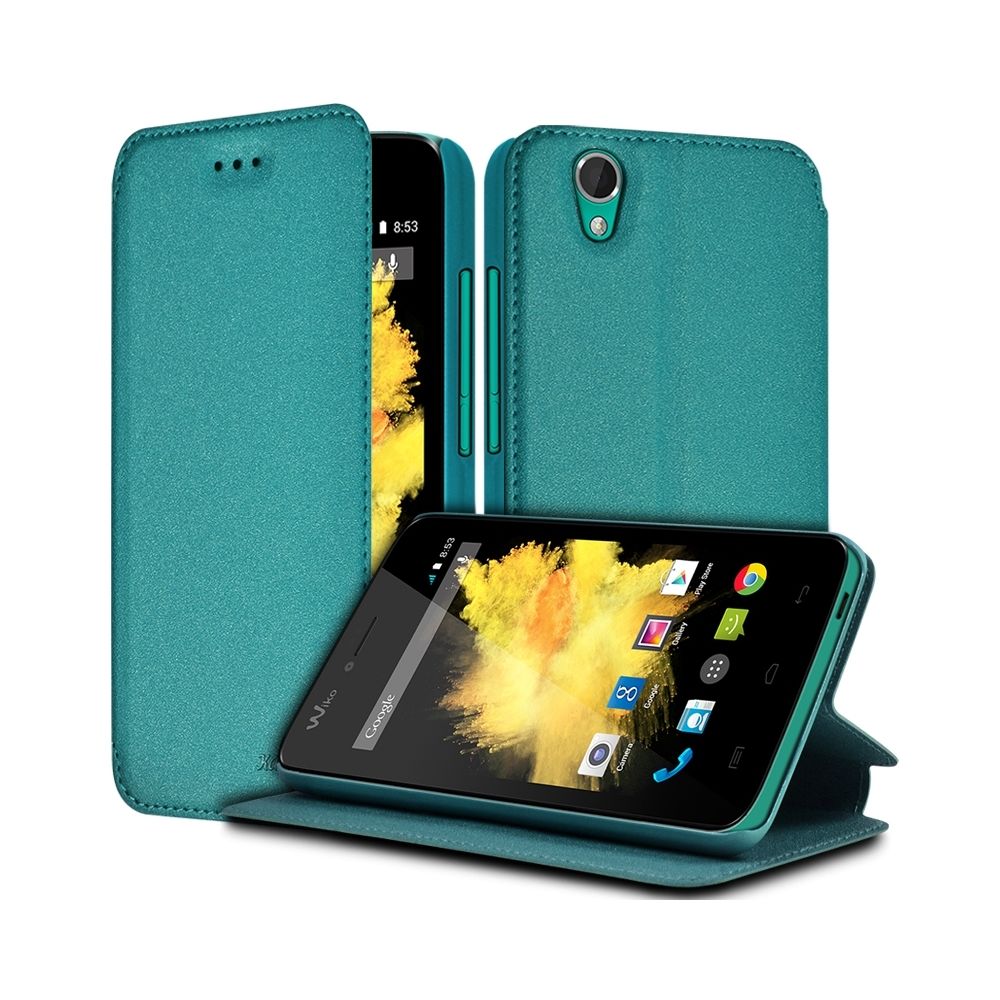 Karylax - Housse Coque Etui à rabat latéral Support Couleur Turquoise pour Wiko Birdy + Film de protection - Autres accessoires smartphone