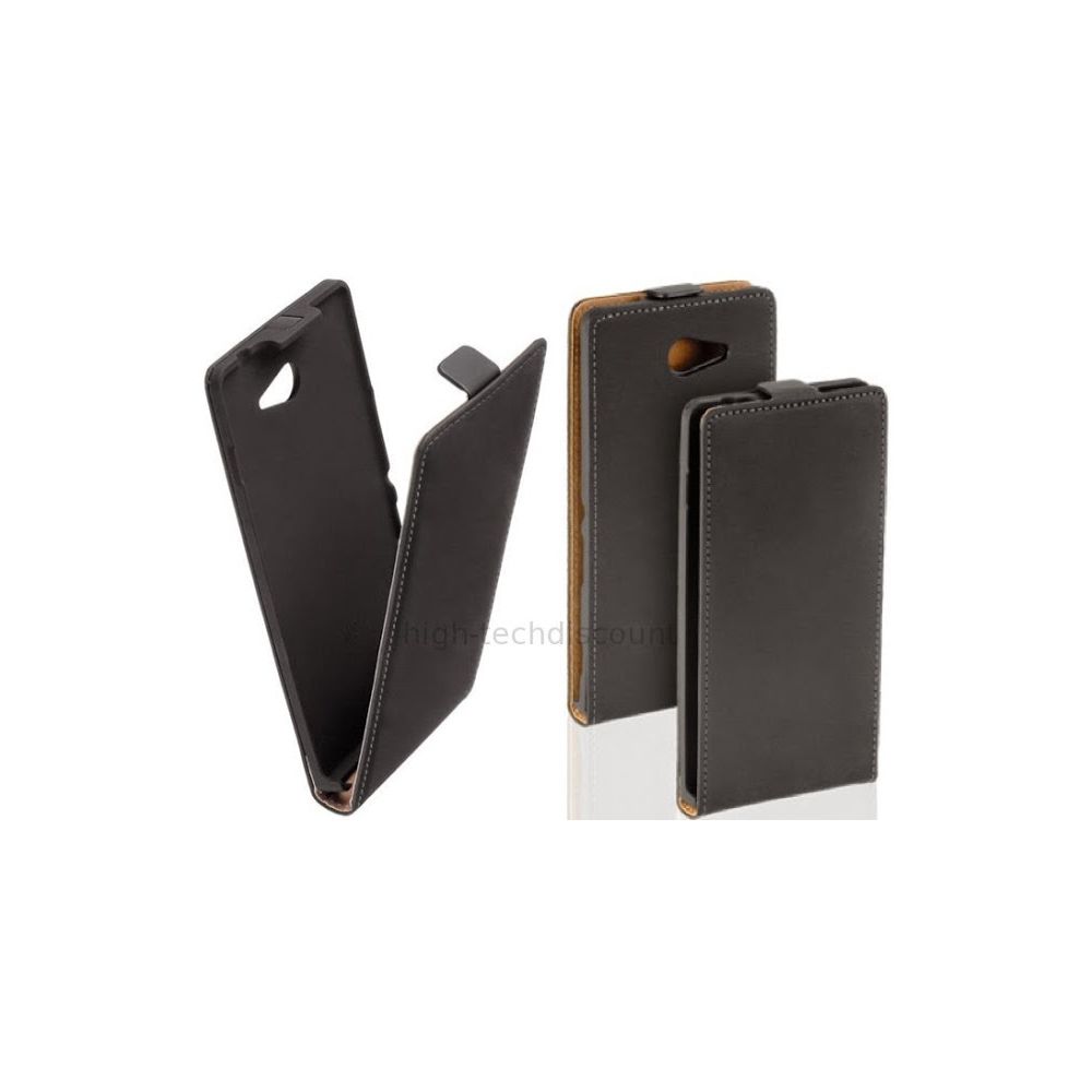 Htdmobiles - Housse etui coque pochette PU cuir fine pour Sony Xperia M2 + film ecran - NOIR - Autres accessoires smartphone