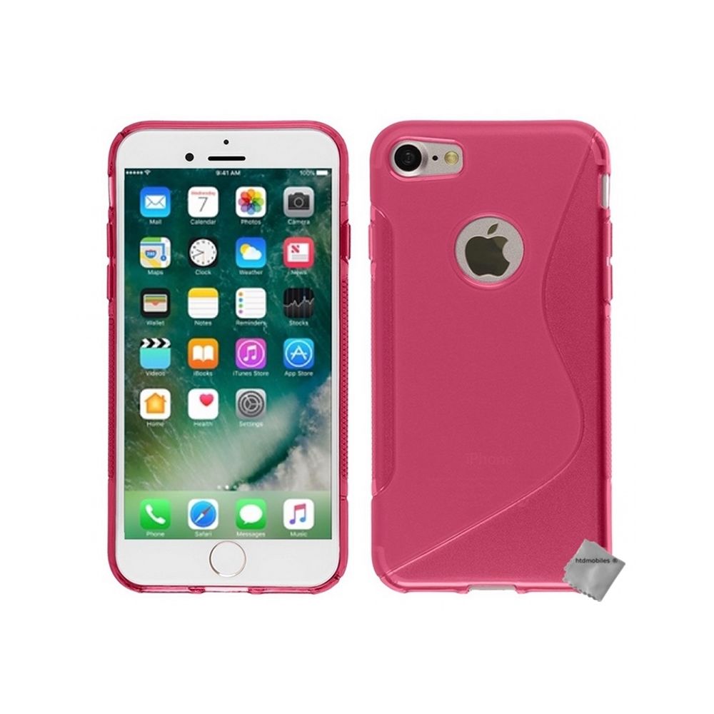 Htdmobiles - Housse etui coque pochette silicone gel fine pour Apple iPhone 7 + verre trempe - ROSE - Autres accessoires smartphone