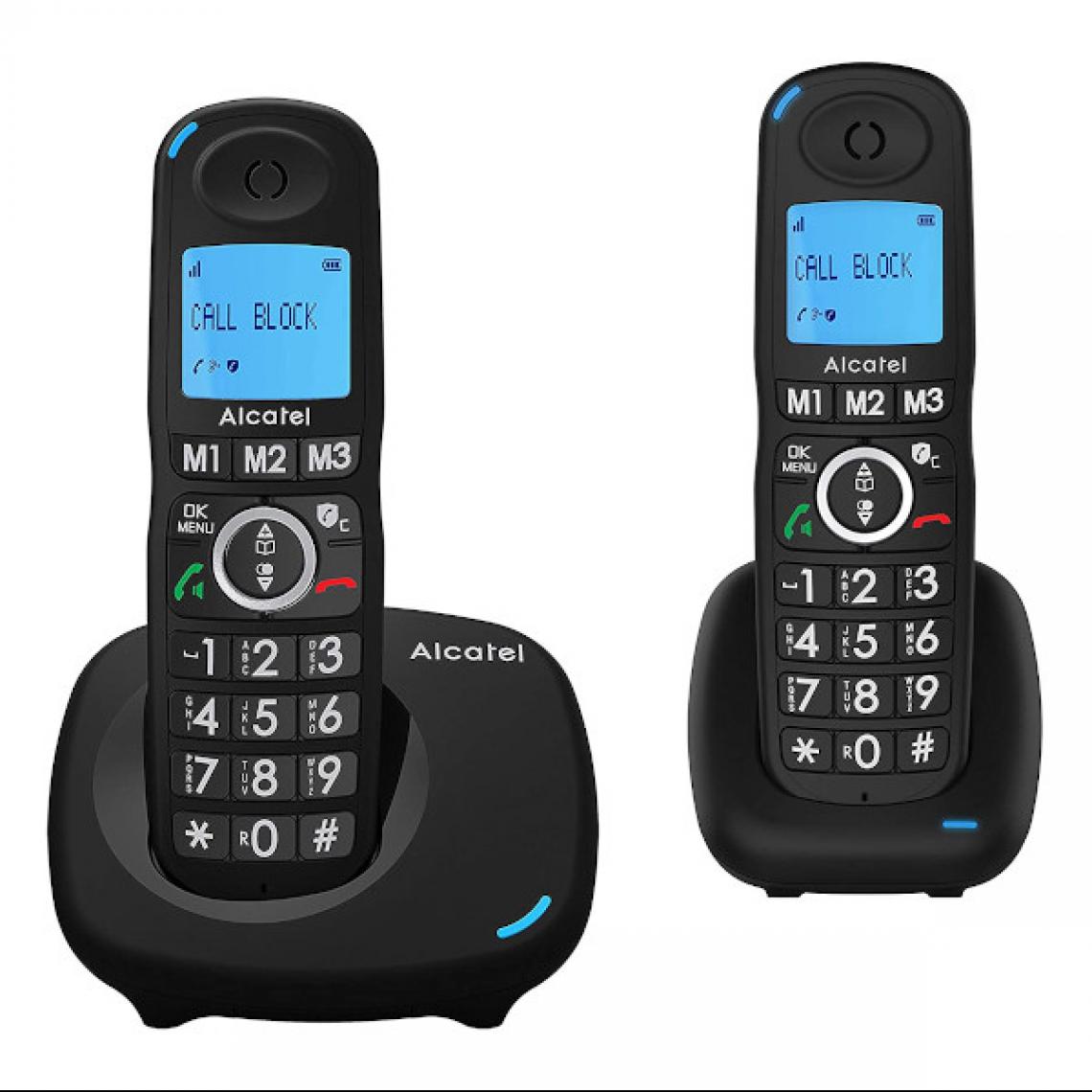 Alcatel - Téléphone sans fil DECT Alcatel XL535 Duo Noir - Téléphone fixe sans fil