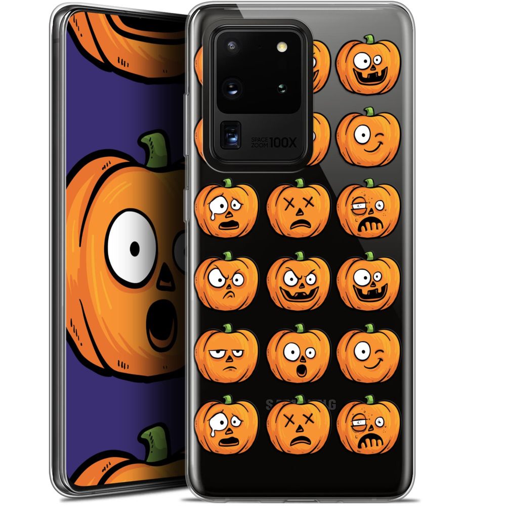 Caseink - Coque Pour Samsung Galaxy S20 Ultra (6.9 ) [Gel HD Collection Halloween Design Cartoon Citrouille - Souple - Ultra Fin - Imprimé en France] - Coque, étui smartphone