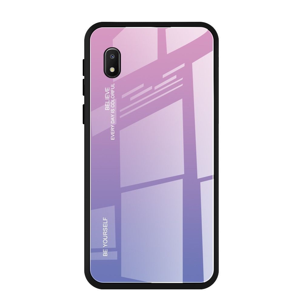 Wewoo - Coque Pour Galaxy A10e Gradient Color Glass Case Light Purple - Coque, étui smartphone
