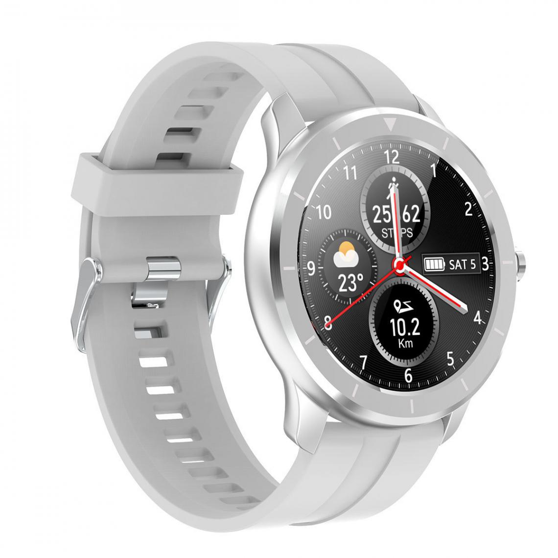 Chronotech Montres - Chronus 1.28 Inch 45mm Full Touch Screen Sports Smart Watch with Heart Rate Monitor, Pedometer(silver) - Montre connectée