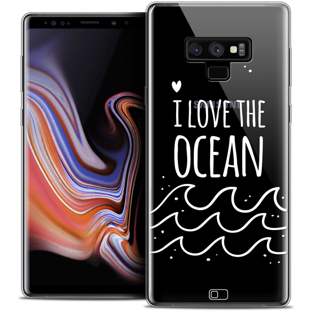 Caseink - Coque Housse Etui Samsung Galaxy Note 9 (6.4 ) [Crystal Gel HD Collection Summer Design I Love Ocean - Souple - Ultra Fin - Imprimé en France] - Coque, étui smartphone