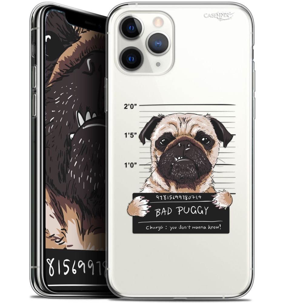 Caseink - Coque arrière Apple iPhone 11 Pro (5.8 ) Gel HD [ Nouvelle Collection - Souple - Antichoc - Imprimé en France] Beware The Puggy Dog - Coque, étui smartphone