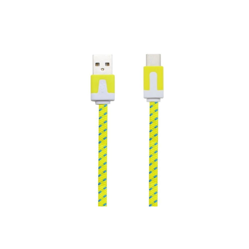 Shot - Cable Noodle Type C pour LG G6 Chargeur Android USB 1,5m Connecteur Tresse (JAUNE) - Chargeur secteur téléphone