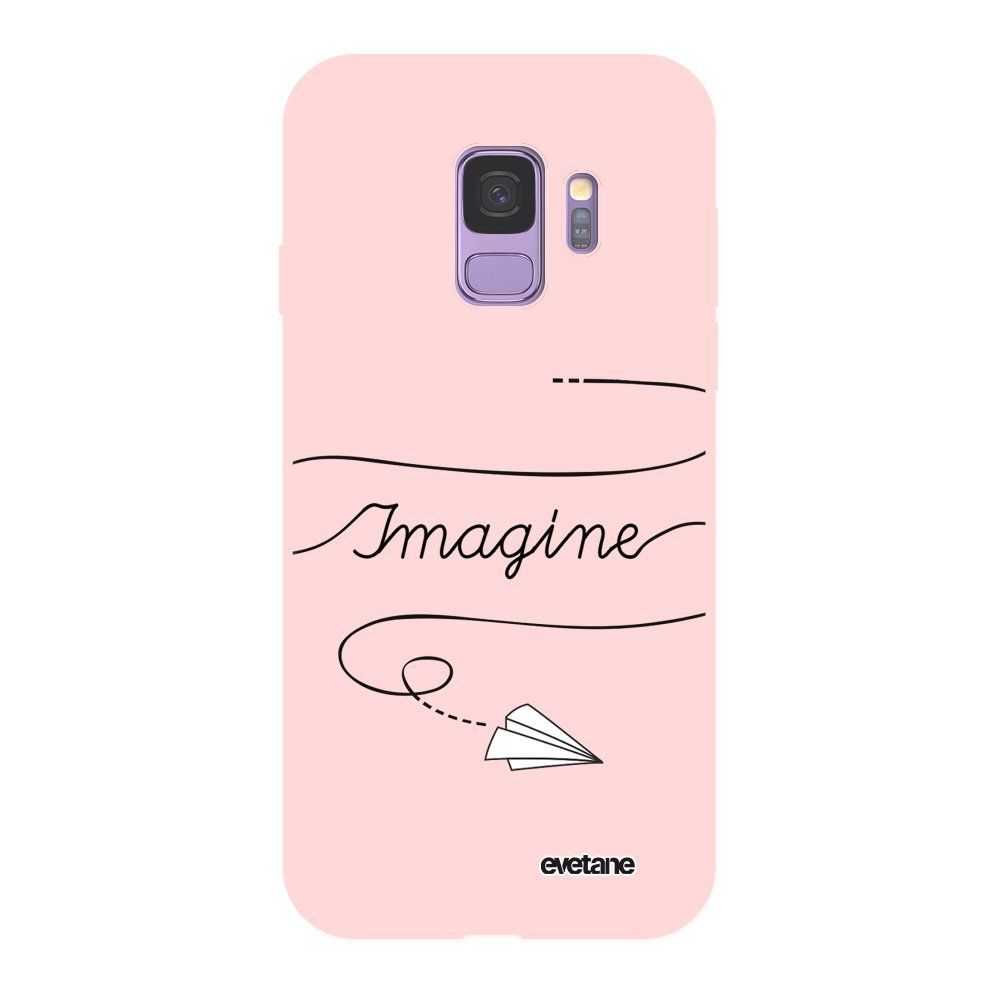 Evetane - Coque Samsung Galaxy S9 Silicone Liquide Douce rose Imagine Ecriture Tendance et Design Evetane - Coque, étui smartphone